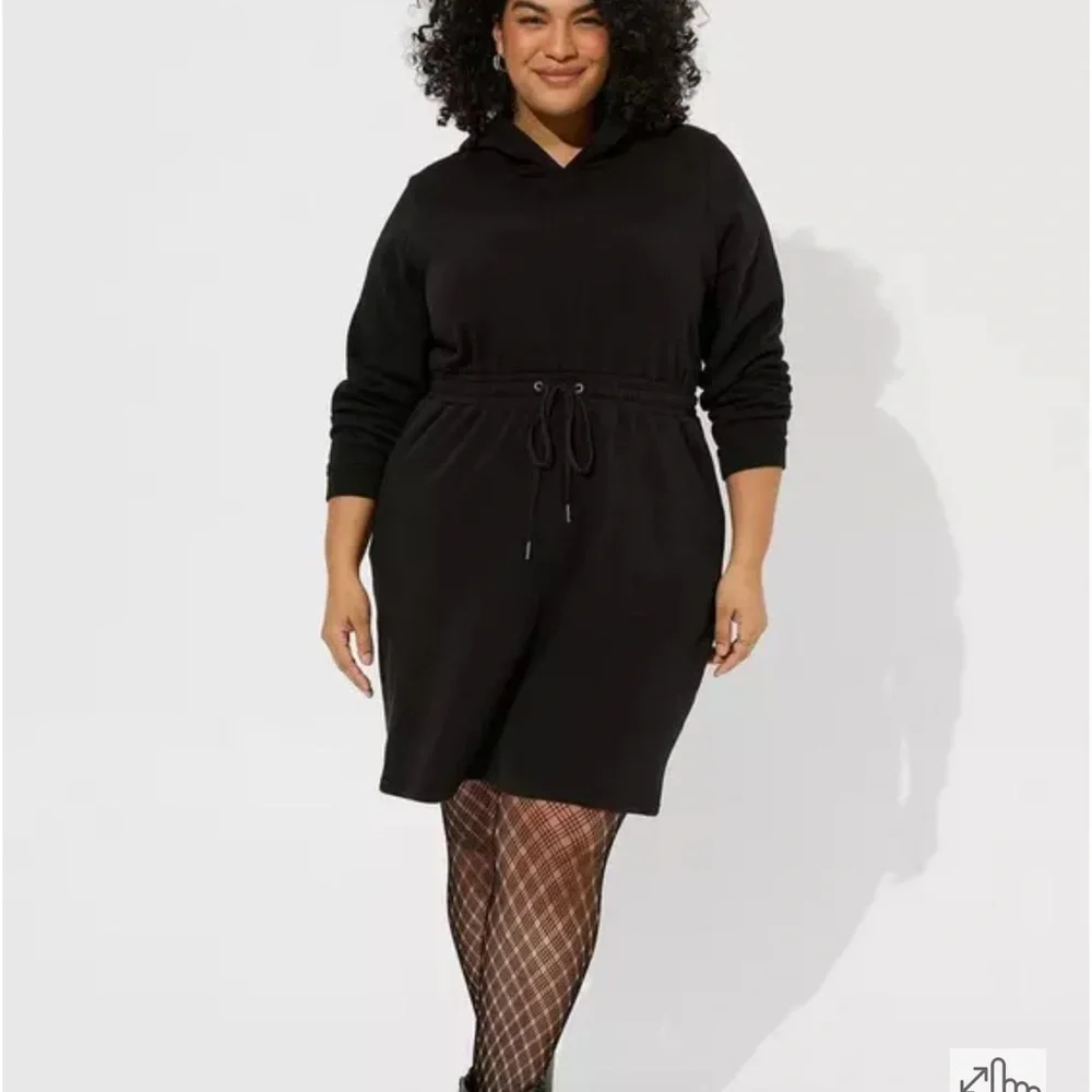 Torrid  Black Hooded Sweatshirt Longsleeve Dress 3 or 22/24 - Picture 10 of 13